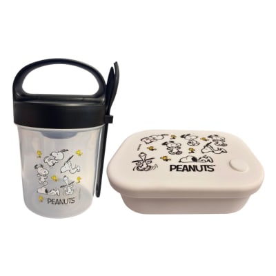 Pack Escolar Snoopy Taper con Cuchara Blanco 560ml + Taper Silicona 770ml1