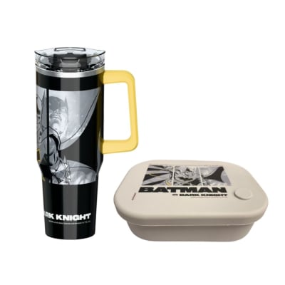 Pack Escolar Batman Mug Vaso con Cañita 1200ml +Taper Silicona 770ml1