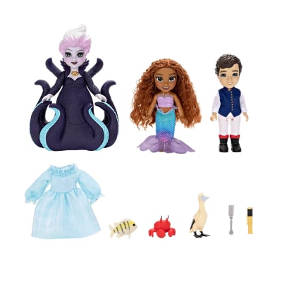 Set de Muñecos Mini Jakks Ariel, Eric y Ursula La Sirenita Live Action1