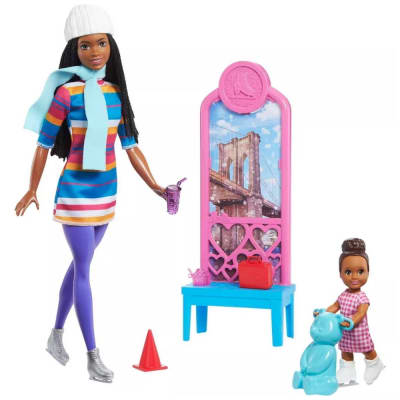 Muñeca Barbie Brooklyn Roberts Patinaje sobre Hielo Morena1