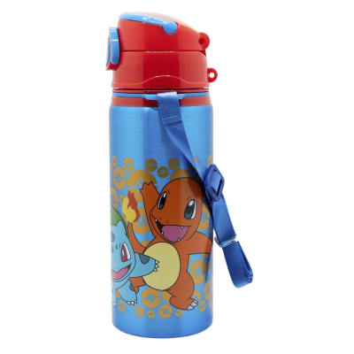 Tomatodo Escolar Botella Con Cañita Aluminio Pokemon 730 ML1