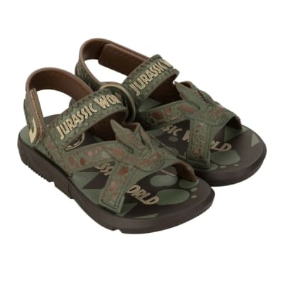 Sandalias Deluxe Jurassic World Dinosaurios Marron Niño1