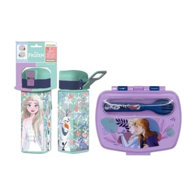 Pack Escolar Frozen Tomatodo con Pico 550ml + Taper con Cubiertos1