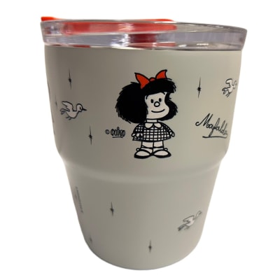 Mug vaso con cañita Mafalda Kawaii Chibi 480 ml1