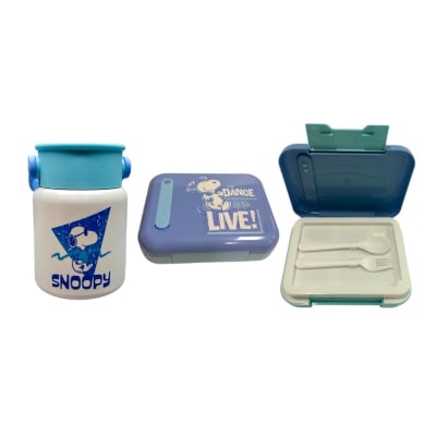 Pack Escolar Snoopy Termo para Comida 500ml + Taper Bento con Cubiertos 870ml1