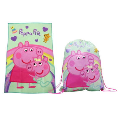 Pack Escolar Peppa Pig Set de Toallas 28x36cm + Bolsa de Aseo 42x34 cm1