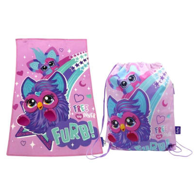 Pack Escolar Furby Set de Toallas 28x36cm + Bolsa de Aseo 42x34 cm1