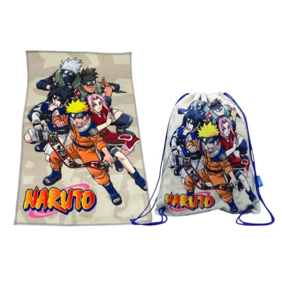 Pack Escolar Naruto Set de Toallas 28x36cm + Bolsa de Aseo 42x34 cm1