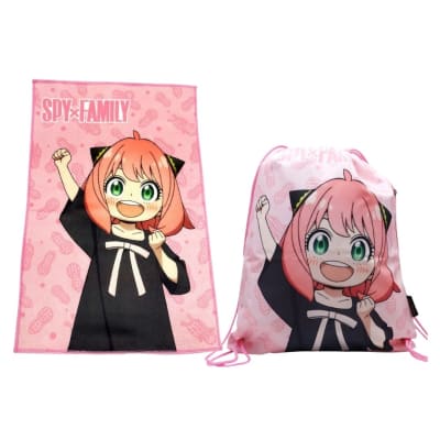 Pack Escolar Spy x Family Set de Toallas 28x36cm + Bolsa de Aseo 42x34 cm1