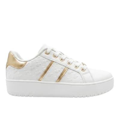 Zapatillas Mickey Mouse Blancas con Dorado Mujer1