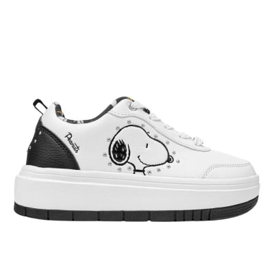 Zapatillas Mujer Casual Snoopy Blanco Negro1