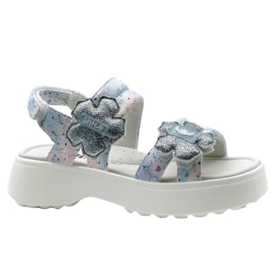 Sandalias Niña Plataforma Stitch Blanco1