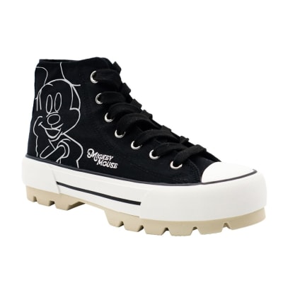Zapatillas Mujer Mickey Mouse Botin Negro1