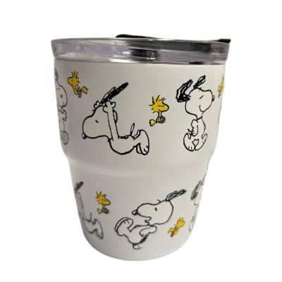 Mug vaso con cañita Snoopy Kawaii Chibi 480 ml blanco1