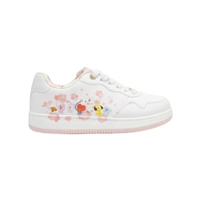 Zapatilla Mujer Casual BT21 BTS Kpop Kawai Blanco Rosado1