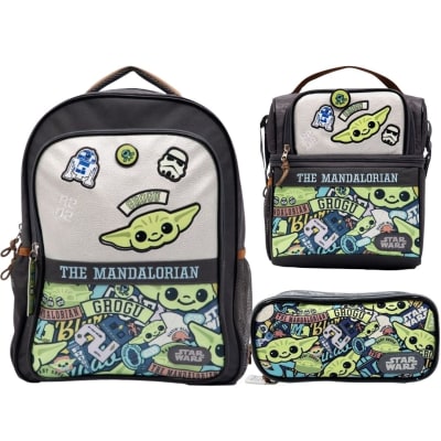Mochila Oficio + Lonchera + Cartuchera Star Wars Baby Yoda1