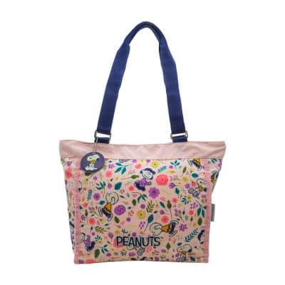 Bolso Cartera Snoopy Flores Rosado1