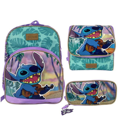 Pack Escolar Mochila Stitch Verde Oficio1