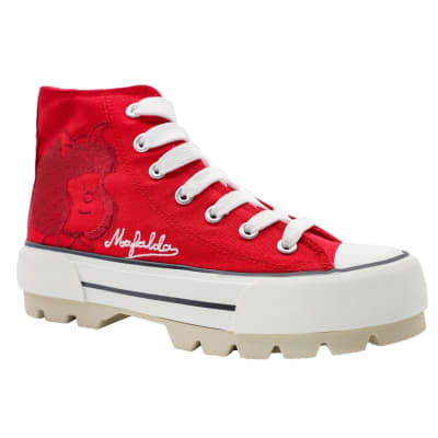 Zapatillas Mujer Mafalda Botin Rojo1