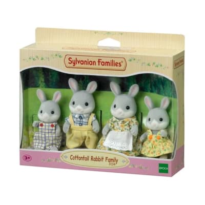 Juguete Sylvanian Ternurines Familia Conejo Colita de Algodon Set Celebracion1