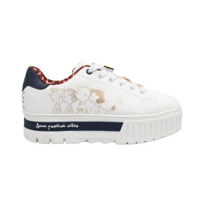 Zapatilla Mujer Casual Snoopy Blanco Azul1