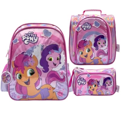 Mochila Oficio + Lonchera + Cartuchera My Little Pony Lila1