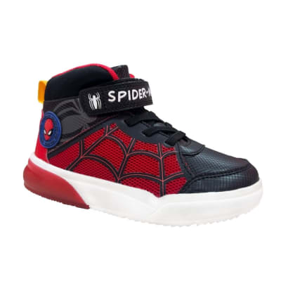 Zapatillas Niño Spiderman Botin Negro con Luces1