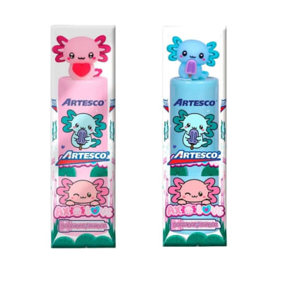 Set Artesco Borrador + Tajador Stick Axolove Ajolote Color Aleatorio1
