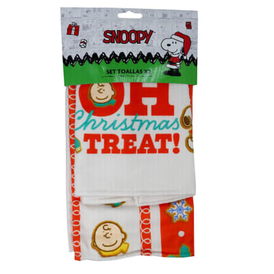Set Secadores Navidad Cocina Snoopy x2 45x65cm Blanco1