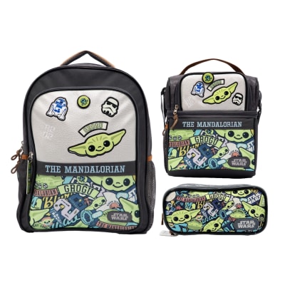 Pack Escolar Mochila Baby Yoda Mandalorian Oficio1