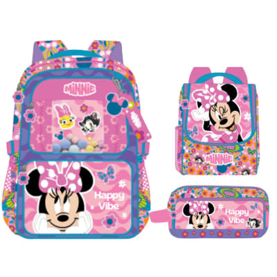 Pack Escolar Mochila Oficio Premium Disney Minnie Mouse Coqueta1