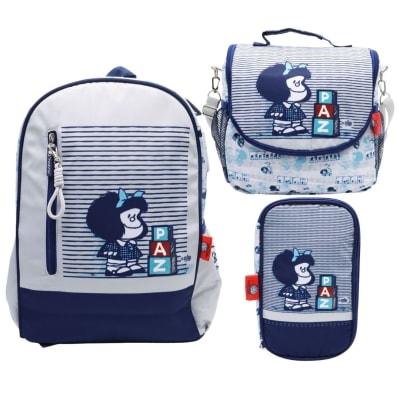 Pack Escolar Mochila Mafalda Azul Oficio1