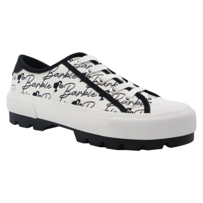 Zapatillas Urbanas Mujer Barbie Blanco y Negro1