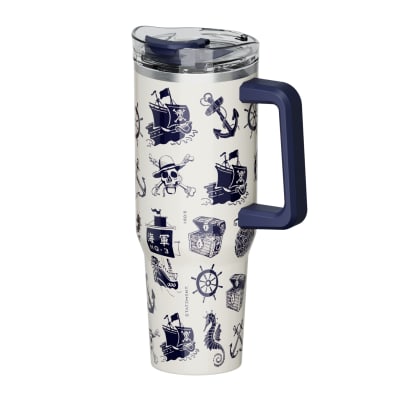 Mug termo One Piece con asa Anime Kawaii Chibi 1200 ml blanco1