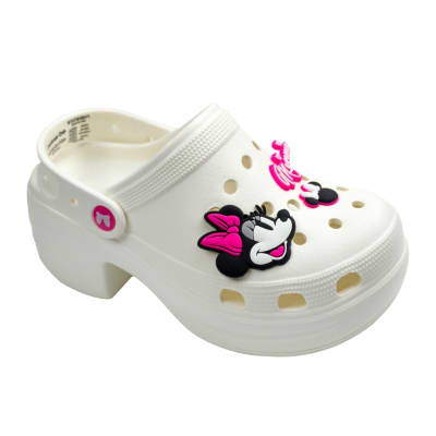 Sandalias Clog Mujer Plataforma Minnie Mouse Beige1