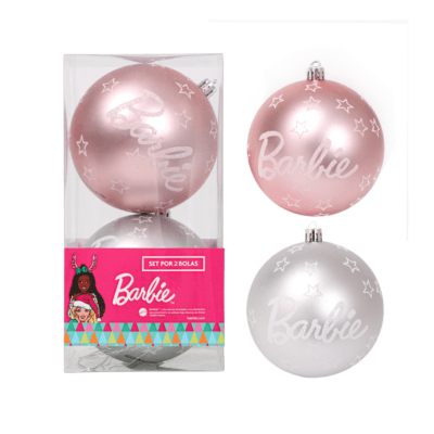 Set Bolas Navidad Arbol Barbie X2 unds 10 cm Modelo 61
