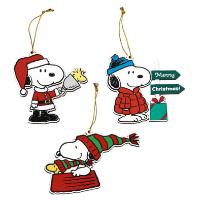 Set de adorno arbol navidad Snoopy X3 unds 12cm1