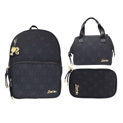 Mochila Oficio + Lonchera + Cartuchera Barbie Negra1
