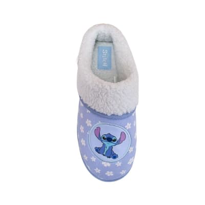 Pantuflas Peluche Mujer Stitch Celeste1