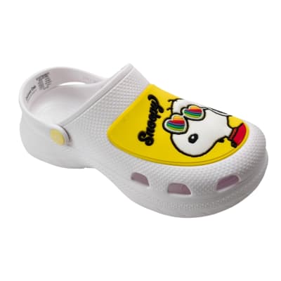 Sandalias Mujer Clog Casual Snoopy Blanco1