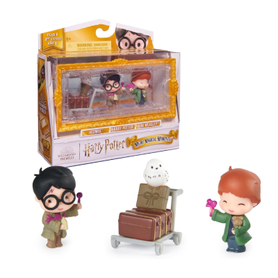 Micro Figuras Harry Potter, Ron y Hedwig Wizarding World1
