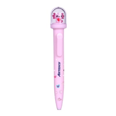 Lapicero Artesco Semi Gel Axolove Ajolote Azul Rosado1