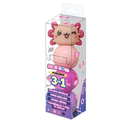 Resaltador Pastel Artesco Axolove Ajolote 3 en 11
