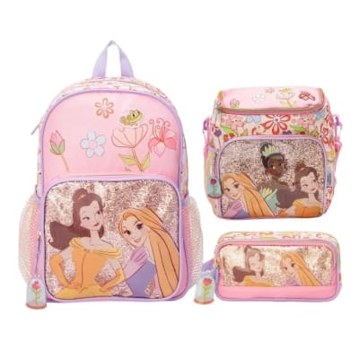 Pack Escolar Mochila Princesas Rosado Disney Nido1