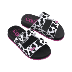 Sandalias Deluxe Barbie Blanco Negro Niña