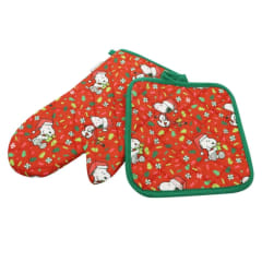 Guante y Toma Olla de Cocina Adulto Snoopy Rojo