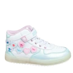 Zapatillas Niña Stitch Botin Blanco Celeste Con Luces