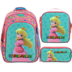 Pack Escolar Mochila Princesa Peach Mario Bros Nintendo Oficio
