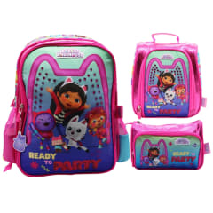 Pack Escolar Mochila Gabby Dollhouse Fiesta Oficio
