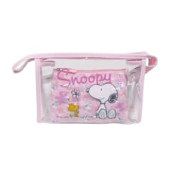 Set Neceser x2 Snoopy Peanuts Rosado